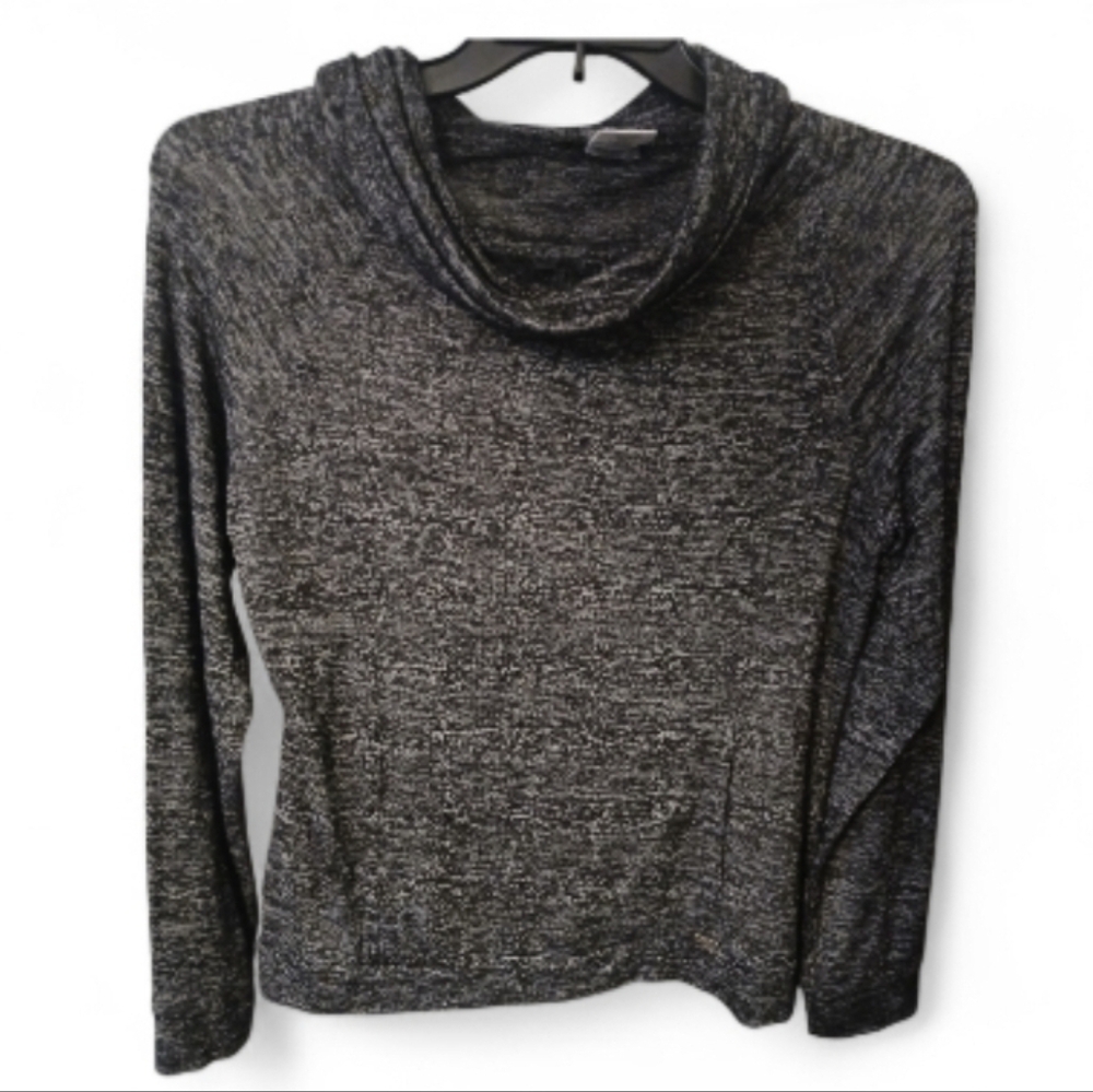 Hello Mello Large Womens Long Sleeve Lounge Top Cowl Neck Heather Black L
